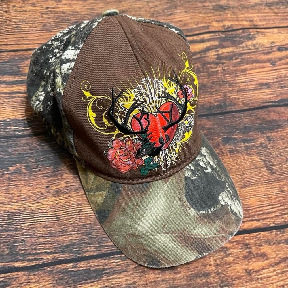 Brown Camouflage Cap with Embroidered Design- UNISEX